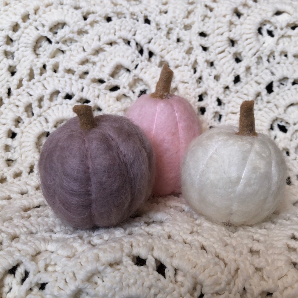 Set of 3 needle Felted pumpkins
